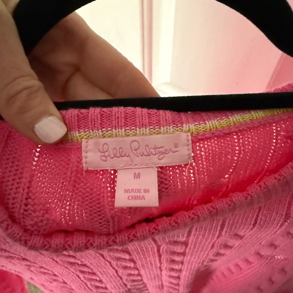 Lilly Pulitzer Vibrant Pink Cable Knit Sweater - Picture 3 of 3